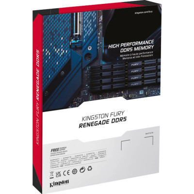 Модуль пам'яті для комп'ютера DDR5 64GB (2x32GB) 6400 MHz Renegade Silver XMP Kingston Fury (ex.HyperX) (KF564C32RSK2-64)