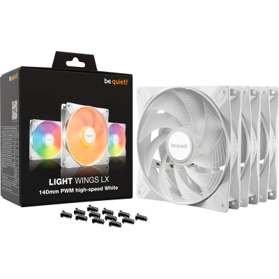 Кулер до корпусу Be quiet! LIGHT WINGS LX 140mm PWM high-speed білий (BL131)