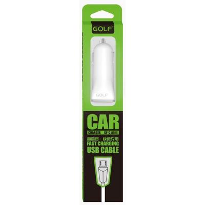 Зарядний пристрій Golf GF-C1 Car charger + Micro cable 1USB 1A White (F_45771)
