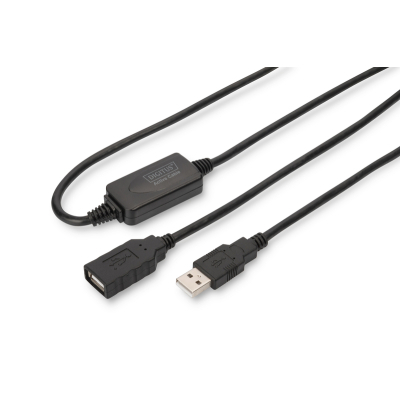 Дата кабель USB 2.0 AM/AF 15.0m Active Digitus (DA-73101)