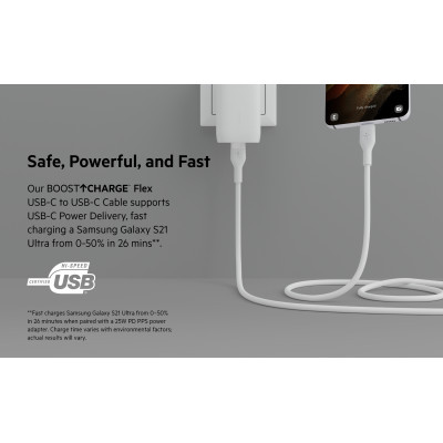 Дата кабель USB-С to USB-C 2.0m white Belkin (CAB009BT2MWH)