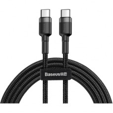 Дата кабель USB-C to USB-C 1.0m 3A 60W Cafule Black Baseus (CATKLF-GG1)