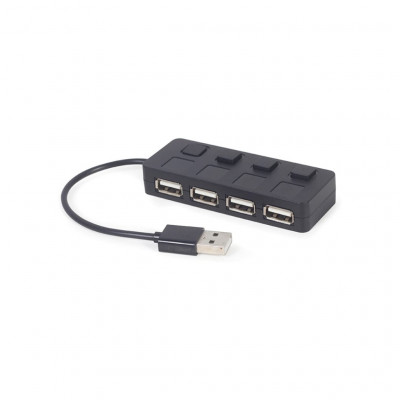 Концентратор Gembird USB 2.0 4 ports switch black (UHB-U2P4-05)