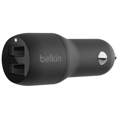 Зарядний пристрій Belkin Car Charger 24W Dual USB-A black (CCB001BTBK)