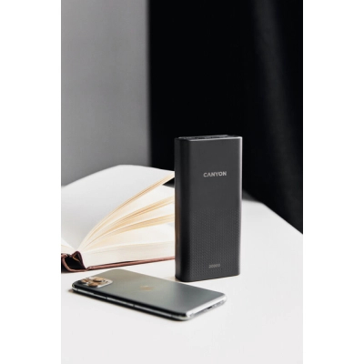 Батарея універсальна Canyon 20000mAh, Input 5V/2A, Output 5V/2.1A(Max), Black (CNE-CPB2001B)