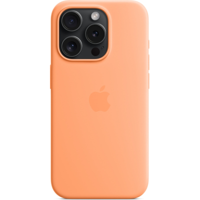 Чохол до мобільного телефона Apple iPhone 15 Pro Silicone Case with MagSafe Orange Sorbet (MT1H3ZM/A)