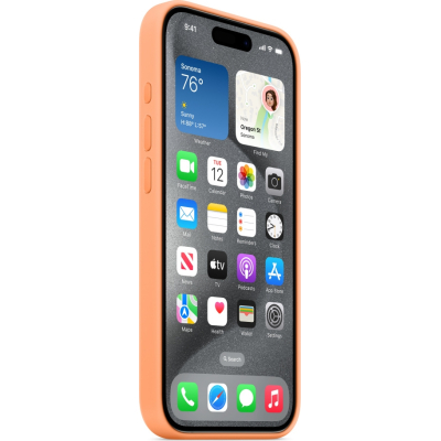 Чохол до мобільного телефона Apple iPhone 15 Pro Silicone Case with MagSafe Orange Sorbet (MT1H3ZM/A)