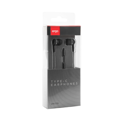 Навушники Ergo VM-735 Type-C Earphones Black (VM-735K)