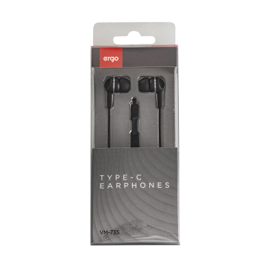 Навушники Ergo VM-735 Type-C Earphones Black (VM-735K)