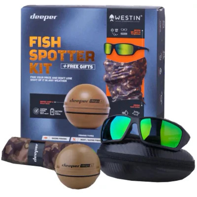Ехолот Deeper Smart Sonar CHIRP+ 2.0, packed in a Fish Spotter Kit 2023 with Neck Gaiter and Westin Sport Glas (ITGAM1483)