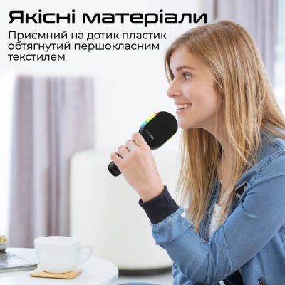 Мікрофон Promate VocalMic Bluetooth 2 x AUX LED Black (vocalmic.black)