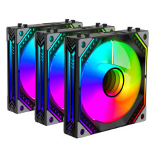 Кулер до корпусу 2E GAMING Air Cool Magic Mirror ACF120MB-ARGB, 3x120мм, 2000rpm, 4pin PWM +5VARGB, 20.5dBa, чорн (2E-ACF120MB-ARGB)