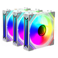 Кулер до корпусу 2E GAMING Air Cool Magic Mirror ACF120MW-ARGB, 3x120мм, 2000rpm, 4pin PWM +5VARGB, 20.5dBa, біли (2E-ACF120MW-ARGB)