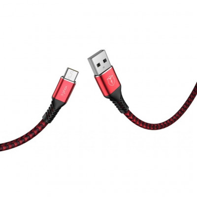 Дата кабель USB 2.0 AM to Type-C 1.0m Jagger T-C814 Red T-Phox (T-C814 red)