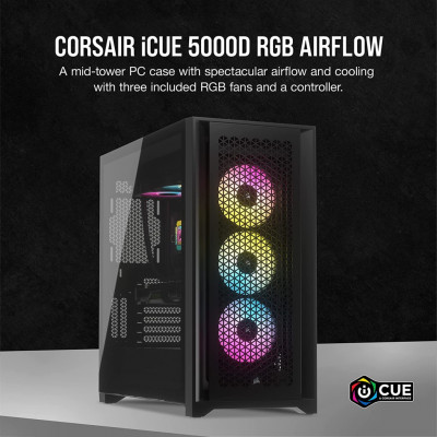 Корпус Corsair iCUE 5000D RGB AirFlow Tempered Glass Black (CC-9011242-WW)