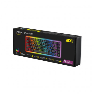 Клавіатура 2E Gaming KG345 RGB 68key USB UA Transparent (2E-KG345TR)