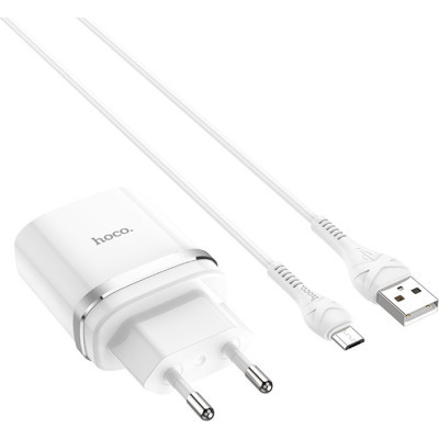 Зарядний пристрій HOCO C12Q Smart QC3.0 charger set(Micro) White (6931474716286)