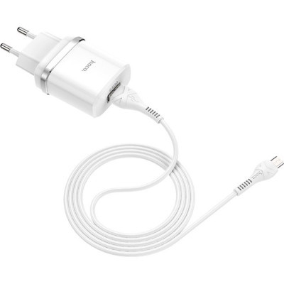 Зарядний пристрій HOCO C12Q Smart QC3.0 charger set(Micro) White (6931474716286)