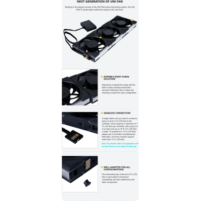 Кулер до корпусу Lian Li Reverse TL LCD 140-1, Black (G99.14RTLLCD1B.00)