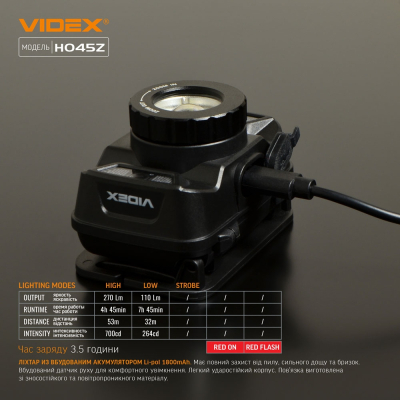 Ліхтар Videx 270Lm 5000K (VLF-H045Z)