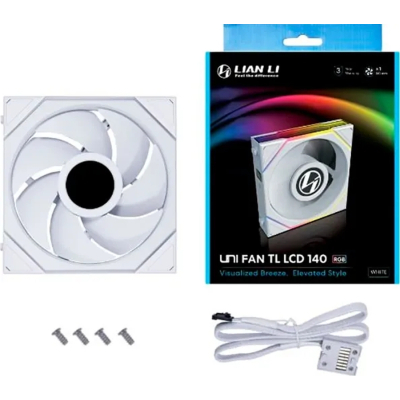 Кулер до корпусу Lian Li TL LCD 140-1, White (G99.14TLLCD1W.00)