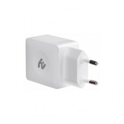 Зарядний пристрій 2E Wall Charger Dual USB-A 2.4A + cable USB-C White (2E-WC1USB2.1A-CC)