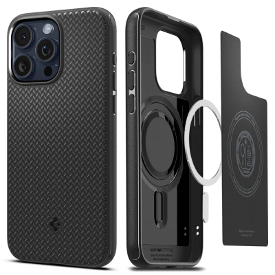 Чохол до мобільного телефона Spigen Apple iPhone 15 Pro Mag Armor MagFit Matte Black (ACS06736)