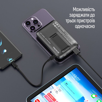 Батарея універсальна ColorWay 10 000 mAh 15W MagSafe (USB QC3.0 + USB-C PD 22.5W) (CW-PB100LPA3BK-WPDD)