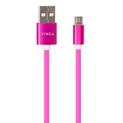 Дата кабель USB 2.0 AM to Micro 5P 1.0m rainbow nylon Vinga (VCPDCMCOLNB1RS)
