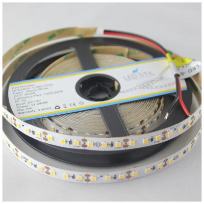 Світлодіодна стрічка LED-STIL 3000K 14,4 Вт/м 2835 120 діодів IP33 12 Вольт 1400 lm (DFN2835-120B3-IP33)