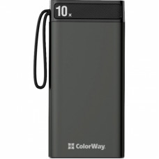 Батарея універсальна ColorWay 10 000 mAh Metal case (USB QC3.0 + USB-C Power Delivery 18W) (CW-PB100LPI2BK-PDD)