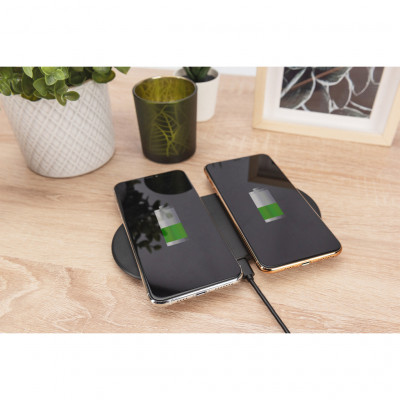 Зарядний пристрій Digitus Wireless Charging, Pad, Duo, 15W (DA-10082)