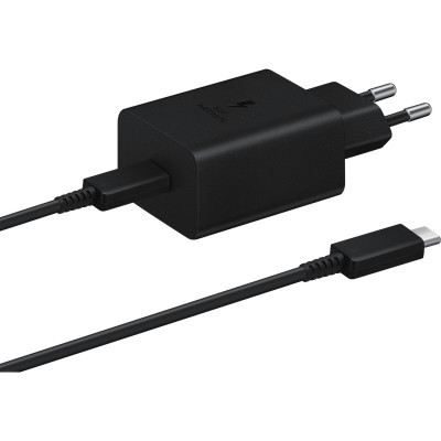 Зарядний пристрій Samsung 45W Compact Power Adapter (w C to C Cable) Black (EP-T4510XBEGEU)