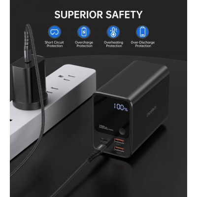 Батарея універсальна Choetech 27000mAh, PD/3.0/100W, USB-C*2/100+100W, USB-A*2/QC3.0/22.5W (B635-BK)
