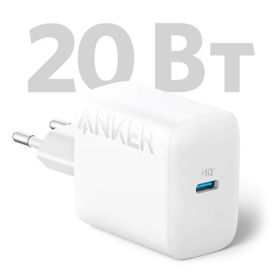 Зарядний пристрій Anker PowerPort 312 - 20W USB-C White (A2347G21)