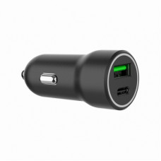 Зарядний пристрій Gembird 1xUSB-A (18W QC3.0) + 1xUSB-C (20W PD) black (TA-UC-A2PDQC20-CAR-01)