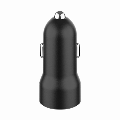 Зарядний пристрій Gembird 1xUSB-A (18W QC3.0) + 1xUSB-C (20W PD) black (TA-UC-A2PDQC20-CAR-01)
