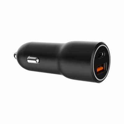 Зарядний пристрій Gembird 1xUSB-A (18W QC3.0) + 1xUSB-C (PD 20W) black (TA-UC-AC2PDQC38-CAR-01)