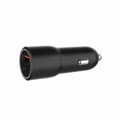 Зарядний пристрій Gembird 1xUSB-A (18W QC3.0) + 1xUSB-C (PD 20W) black (TA-UC-AC2PDQC38-CAR-01)