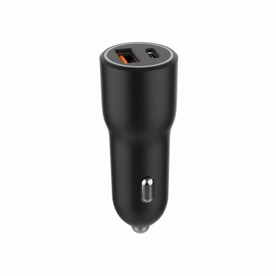 Зарядний пристрій Gembird 1xUSB-A (18W QC3.0) + 1xUSB-C (PD 20W) black (TA-UC-AC2PDQC38-CAR-01)
