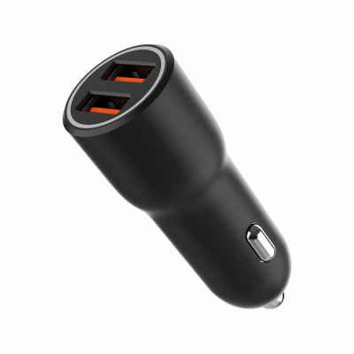 Зарядний пристрій Gembird 2xUSB-A (18W QC3.0) black (TA-UC-A2QC36-CAR-01)