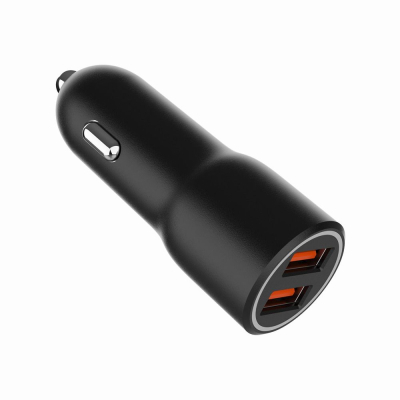 Зарядний пристрій Gembird 2xUSB-A (18W QC3.0) black (TA-UC-A2QC36-CAR-01)