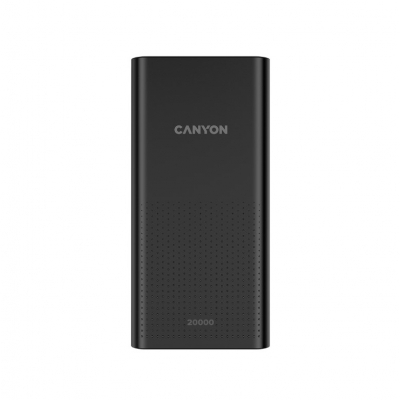 Батарея універсальна Canyon 20000mAh, Input 5V/2A, Output 5V/2.1A(Max), Black (CNE-CPB2001B)