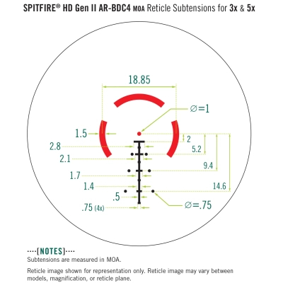 Коліматорний приціл Vortex призматичний Spitfire HD Gen II 3-х з сіткою AR-BDC4 (SPR-300)
