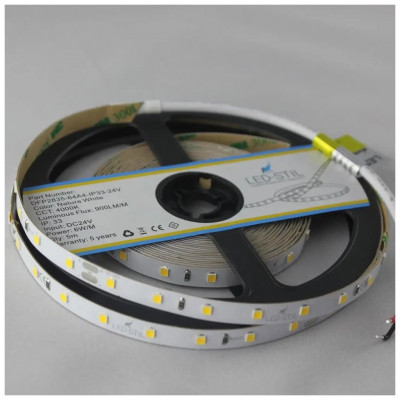 Світлодіодна стрічка LED-STIL 4000K 6 Вт/м 2835 64 діода IP33 24 Вольта 900 lm нейтральне світло (DFP2835-64A4-IP33-24V)