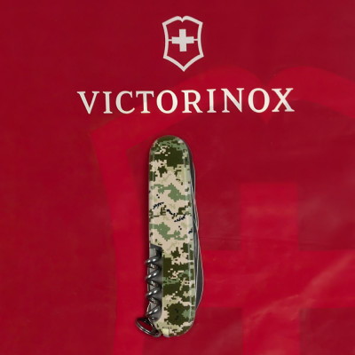 Ніж Victorinox Huntsman Army 91 мм Піксель + Лого (1.3713.3_W3941p)