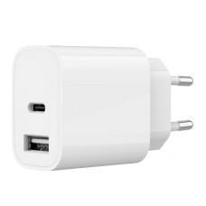 Зарядний пристрій Gembird 1xUSB-A+1xUSB-C 5V/2.4A (12W) white (TA-UC-2AC12-01)