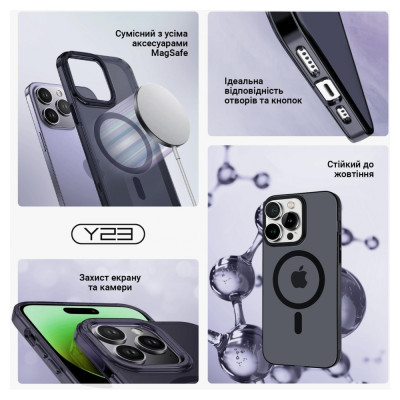 Чохол до мобільного телефона Armorstandart Y23 MagSafe Apple iPhone 15 Pro Max Transparent Black (ARM68568)