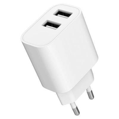 Зарядний пристрій Gembird 2 USB-A 5V/2.4A (12W) white (TA-UC-2A12-01)