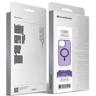 Чохол до мобільного телефона Armorstandart Y23 MagSafe Apple iPhone 15 Pro Max Transparent Purple (ARM68569)
